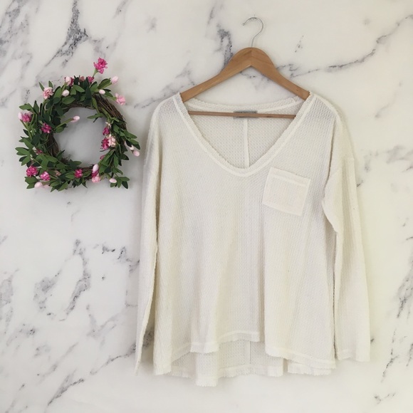 Urban Outfitters Tops - Urban Outfitters Oversized Raw Hem Thermal Shirt